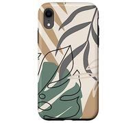 Tropical Botanical Beige Brown Exotic Minimalist Abstract Carcasa para iPhone XR