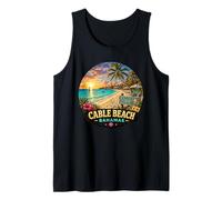 Tropical Cable Beach Bahamas Vacaciones Puesta de Sol Camiseta sin Mangas