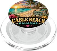 Tropical Cable Beach Bahamas Vacaciones Puesta de Sol PopSockets PopGrip para MagSafe