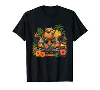 Tropical Capybara DJ Summer Music Party Vibes Camiseta
