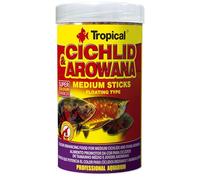 Tropical Cichlid&AROWANA Medium Sticks 250ml / 90g - Alimento Que Potencia el Color para cíclidos medianos y arawanas jóvenes