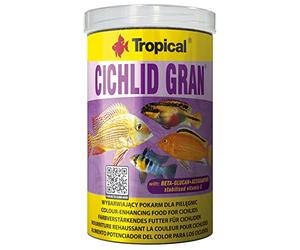 Tropical Cichlid Gran - Alimento especial para todos los Cíclidos Malawi Tanganyika, Alimento granulado que realza el color