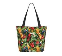 Tropical Colorful Parrot A Print Bolso de mano para mujer, bolso grande con cierre, bolsos para el trabajo, viajes