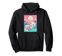 Tropical Dream Kawaii Fresa Leche Gato Estética Sudadera con Capucha
