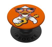 Tropical Duck Playing Ukulele Vibes Vibes Vacaciones PopSockets PopGrip Adhesivo