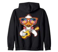 Tropical Duck Playing Ukulele Vibes Vibes Vacaciones Sudadera con Capucha