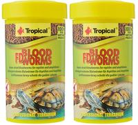 Tropical FD Blood Worms 100ml / 7g - Alimento en Forma de Larvas de Mosca liofilizadas para Reptiles y Anfibios (Paquete de 2)