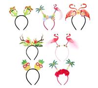 Tropical Floral Headbands, Colorful Flower Crowns, Soft Elastic Band Fit, Lightweight Comfortable Wear, Beach Headpiece for Party Events, Photoshoots, Travel Props, Girls, Boy, 7,5 x 4,3 pulgadas