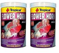 Tropical Flower Horn Adult Pellet 1000ml / 380g - Alimento potenciador del Color para Flower Horn y Otros cíclidos (Paquete de 2)
