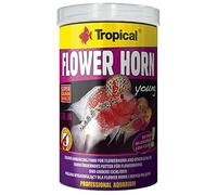 Tropical Flower Horn Young Pellet, con Vitamina C, Comida para Pez - 1 Unidad de 380g/1000ml