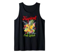 Tropical Fruit Splash Piña, Naranja, Fresa, Kiwi, Bayas Camiseta sin Mangas