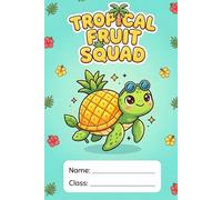 Tropical Fruit Squad Composition Notebook: Cute Pineapple Turtle Wide Ruled Journal for Kids, 110 Pages, 6.9/9 in, Back to School Supplies for Girls and Boys