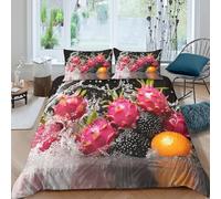 tropical fruit style Funda de Edredón Microfibra 3 Piezas Impresión 3D Cierre de tropical fruit estilo Funda Edredon Fundas de Almohada Transpirable Suave for niños y niñas Double（200x200cm）
