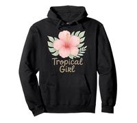 Tropical Girl Hibisco Flor Pastel Niñas Sudadera con Capucha