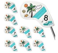 Tropical Golf Club Headcovers - Protector Case Set, 9 piezas Iron Head Covers | for Outdoor Practice Course Driving Range Tournament Play Golf Accessories Club Protection Equipment