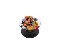 Tropical Guitarra Chica Puesta del Sol Palma Verano PopSockets PopGrip Adhesivo