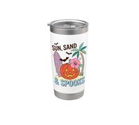 Tropical Halloween Beach Sun Sand & Spooks Vaso térmico de acero inoxidable de doble pared