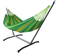 Tropical Hamac Hamaca XL de algodón verde con soporte metálico