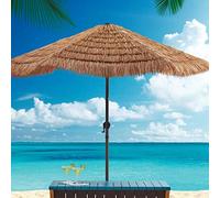 Tropical Hawaiian Beach Straw Umbrella, Outdoor Waterproof Sun Shade for Garden Pool Patio Umbrellas, Umbrella, No Base