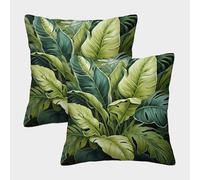 Tropical-Hojas con Cremallera,Botanical-Art-Style Funda De Cojín,50x50cm 2 Paquetes Adecuada para Fiesta Temática De Sofá De Dormitorio