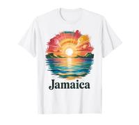 Tropical Jamaica Diversión Océano Atardecer Playa Vibes Camiseta