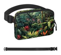 Tropical Jungle Plants-1395 - Riñonera de estilo unisex: riñoneras de moda, bolsas cruzadas deportivas delgadas a la moda para correr, senderismo, senderismo, mujer, hombre, multicolor, 4 x 23 x 15