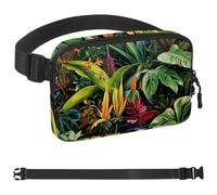 Tropical Jungle Plants-1400 - Riñonera para hombres y mujeres, riñonera con correa ajustable, bolsa cruzada de moda para viajes, al aire libre, correr, senderismo, multicolor, multicolor,