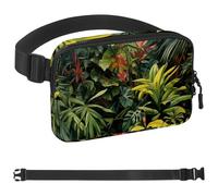 Tropical Jungle Plants-1407 - Riñonera de estilo unisex: riñoneras de moda, bolsas cruzadas deportivas delgadas a la moda para correr, senderismo, senderismo, mujer, hombre, multicolor, 4 x 23 x 15