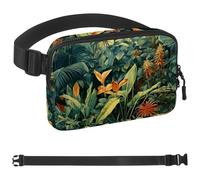 Tropical Jungle Plants-1410 - Riñonera de estilo unisex: riñoneras de moda, bolsas cruzadas deportivas delgadas a la moda para correr, senderismo, senderismo, mujer, hombre, multicolor, 4 x 23 x 15