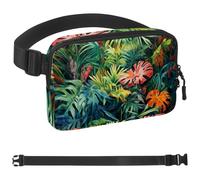 Tropical Jungle Plants-1413 - Riñonera de estilo unisex: riñoneras de moda, bolsas cruzadas deportivas delgadas a la moda para correr, senderismo, senderismo, mujer, hombre, multicolor, 4 x 23 x 15