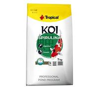 Tropical KOI SPIRULINA Pellet Size S 7kg - alimento para la alimentación Diaria de pequeñas Carpas koi Durante Estaciones cálidas del año, a temperaturas del Agua: de 15 a 30°C