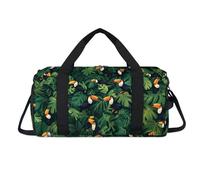 Tropical Leaf Tucán - Bolsa deportiva con compartimento para zapatos, bolsa de fin de semana, bolsa de viaje para el gimnasio, organizador de equipaje para mujeres, hombres, niños y niñas