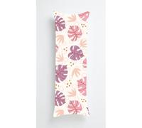 Tropical Leaves Body Pillow Case Cover 40x120cm, Long Backrest Cushion Pillow Protector with Zipper, Decorative Bedding Pillowcase, Soft Body Pillow Cover for Couch Bedroom Pink