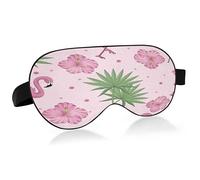 Tropical Leaves Flamingos and Flowers Sleep Mask Lightweight Soft Breathable Eye Mask with Adjustable Strap Blackout Eye Mask for Women Men for Travel Night Sleeping