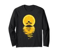 Tropical Lemon Sunset - Original design, Summer, chill relax Manga Larga