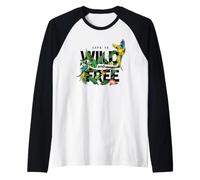 Tropical Macaw Parrots Jungle Nature Bird Design Life Quotes Camiseta Manga Raglan