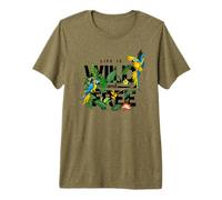 Tropical Macaw Parrots Jungle Nature Bird Design Life Quotes Camiseta Premium