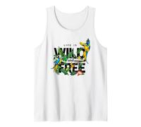 Tropical Macaw Parrots Jungle Nature Bird Design Life Quotes Camiseta sin Mangas