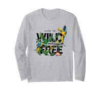 Tropical Macaw Parrots Jungle Nature Bird Design Life Quotes Manga Larga