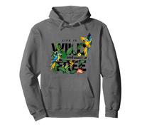 Tropical Macaw Parrots Jungle Nature Bird Design Life Quotes Sudadera con Capucha