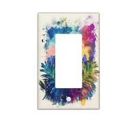 Tropical Monstera City Switch Cover Wall Plate 1 Gang Single Rocker, placa frontal eléctrica de acuarela para decoración de dormitorio y baño, placa de interruptor de tamaño estándar con hojas frescas