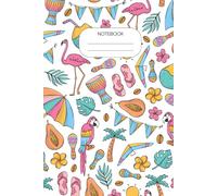 Tropical Notebook 6x9: Fun Summer Vacation Pattern with Flamingos, Parrots & Beach Vibes - 180 Pages Ruled Composition Book: Colorful Diary for Travel Journaling, School Note Taking, and Daily Planning - Cute Gift for Girls and Boys