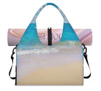 Tropical Ocean Beach - Bolsa de lona deportiva para mujeres y hombres, bolsa de fin de semana con compartimento para zapatos, bolsa de hombro para yoga, gimnasio, viajes, color, L, Organizador de