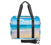 Tropical Ocean Beach - Bolsa de viaje para mujeres, hombres, niñas y niños, bolsa de fin de semana, bolsa de viaje de 32 L, bolsa grande para viajes, deportes, gimnasio, color, Big, Organizador de