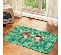 Tropical Palm Tree,Waterproof Pet Feeding Mat,PU Leather Placemats for Cat Dog Water Bowl,Food Mats,40x60cm
