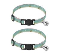 Tropical Palm Trees - Collar para gato pequeño, paquete de 2 collares para cachorros con campana