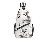 Tropical Palm Trees Island Beach Cross Chest Bag Diagonalmente Sling Mochila Bandolera Bandolera Viajes Senderismo Mochilas para Hombres Mujeres