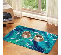 Tropical Palm,Waterproof Pet Feeding Mat,PU Leather Placemats for Cat Dog Water Bowl,Food Mats,30x45cm