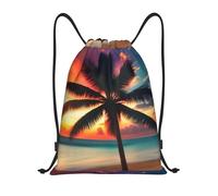 Tropical Palmera Hawaii Playa Impreso Cordón Bolsas Mochila Deporte Gimnasio Bolsa de Compras Bolsa de Compras Tropical Playa Palmeras Puesta de sol, Pequeño, Tropical, Playa tropical palmeras puesta