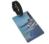 Tropical Paradise at Dawn 2 PC Etiquetas de equipaje de PVC Cubierta de privacidad Etiquetas de equipaje de silicona Etiquetas de maleta de viaje Accesorios de viaje